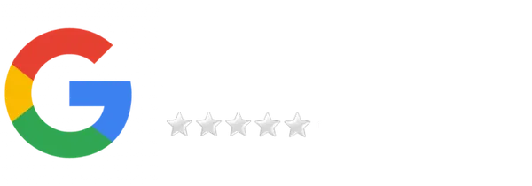 Google logo with 5 stars.