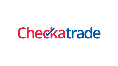 Checkatrade logo with red and blue text; a blue checkmark replaces the 'c' in 'check'.