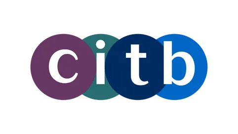 CITB logo: Four colored circles (purple, teal, dark blue, light blue) with 