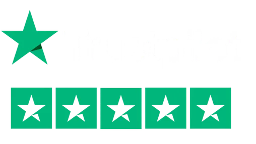 Green star above five green square stars, a review rating.